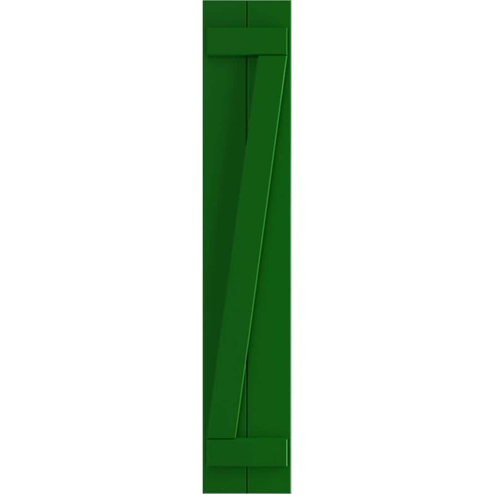 True Fit 10-3/4 in. x 59 in. PVC 2-Joined Board and Batten Shutters with Z-Bar Pair in Viridian Green price history on PriceWatchPro