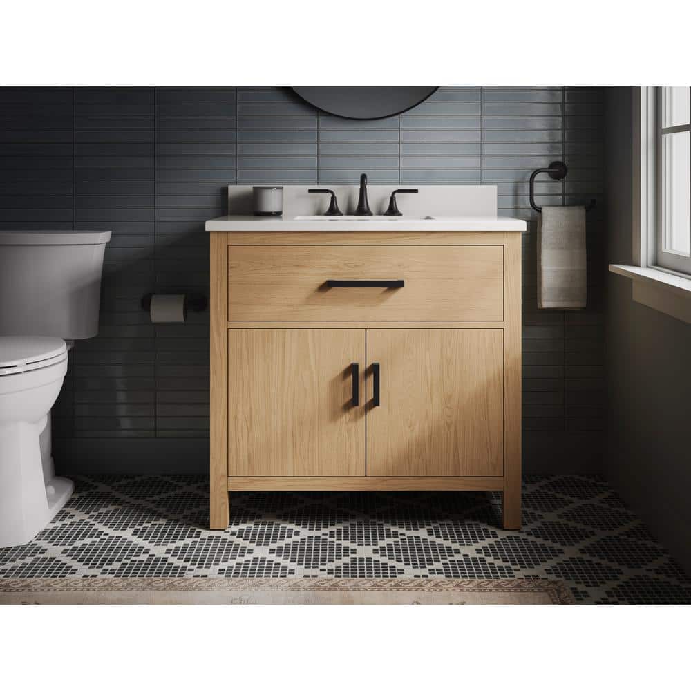 Kresla 24" Light Oak Freestanding Bathroom Vanity with Quartz Top