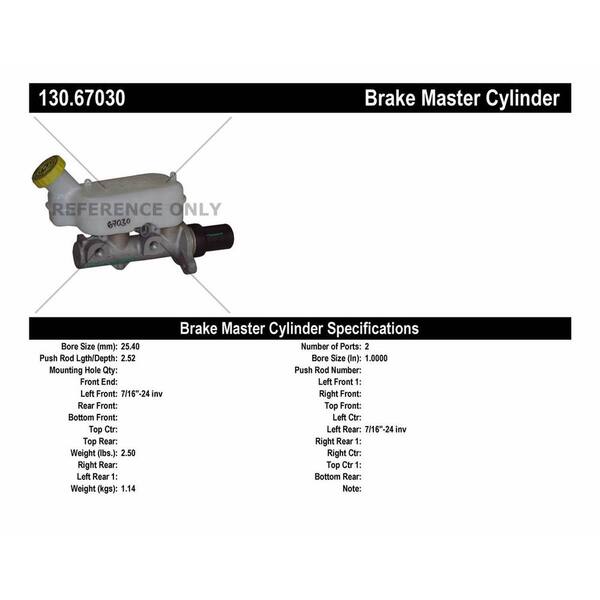 Centric Parts Brake Master Cylinder