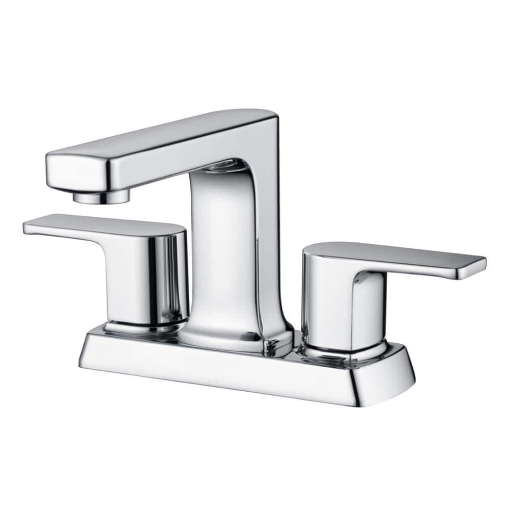 Chrome Polished 2-Handle Centerset Bathroom Faucet with Drain Assembly