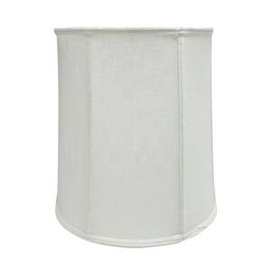 14 in. x 15 in. Off White and Vertical Piping Drum/Cylinder Lamp Shade