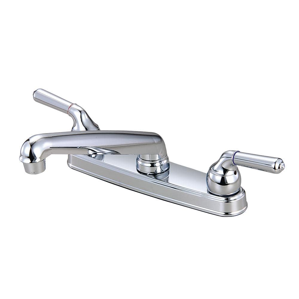 Non-Metallic 2-Handle Low-Arc Kitchen Faucet in Chrome