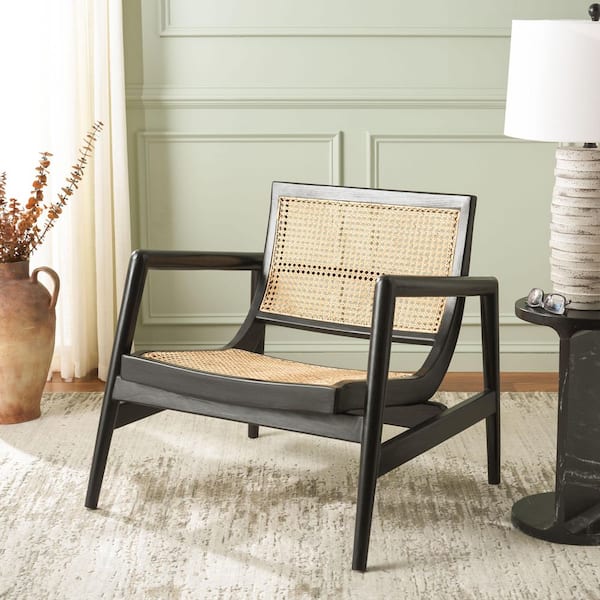Ender Natural Sungkai/Natural Rattan Weave Curves Arm Chair