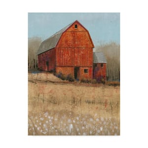 Red Barn View I by Tim Otoole Floater Frame Country Wall Art 19 in. x 14 in.