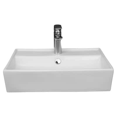 20 Alderson Wall-Mount Vitreous China Sink with Steel Towel Bar