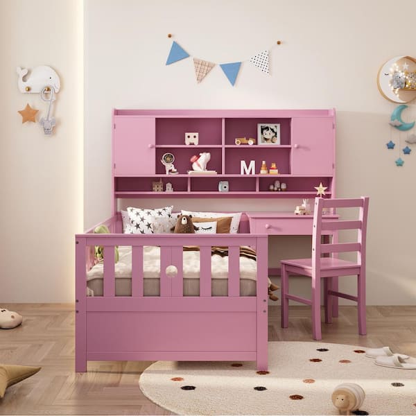 Harper & Bright Designs Pink Twin Size Multifunctional