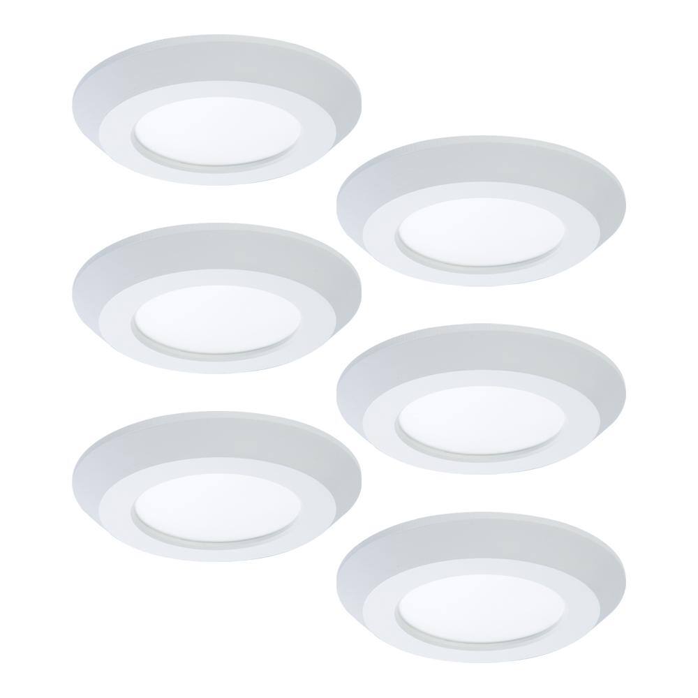 4 in. 2700K-5000K Selectable CCT Surface Integrated LED Downlight White Recessed Light with Round Trim, (6-Pack) price history on PriceWatchPro