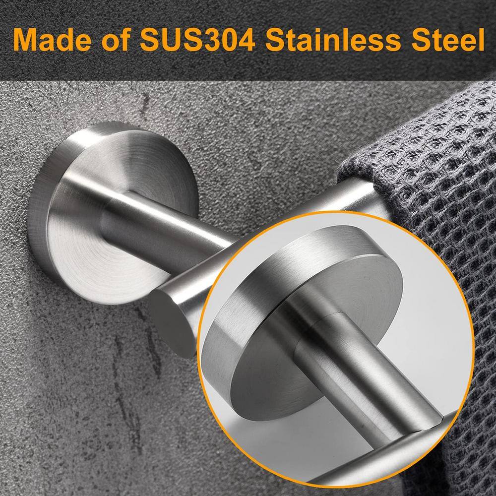 Brushed Nickel 24-Inch Stainless Steel Wall Mounted Towel Bar Set