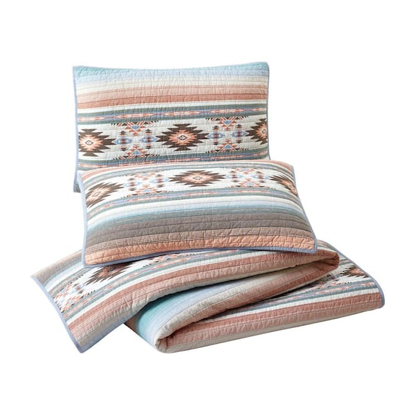 MODERN HEIRLOOM Sunset Canyon 3-Piece Multicolored Rustic Cotton King Quilt Set