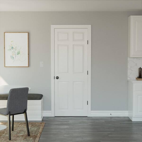 JELD-WEN 32 in. x 80 in. 6 Panel Colonist Primed Textured Molded