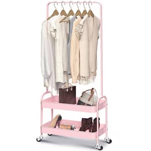 Pink Metal Garment Clothes Rack 20.6 in. W x 60.2 in. H