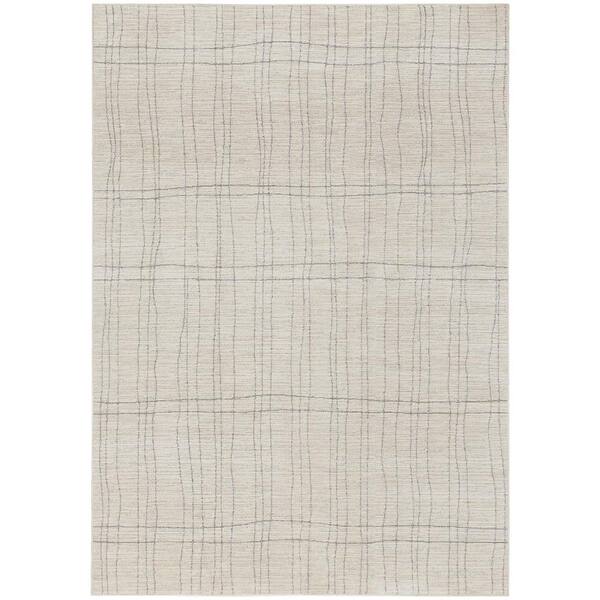 Nourison Santa Cruz Ivory Grey 5 ft. x 7 ft. Abstract Contemporary