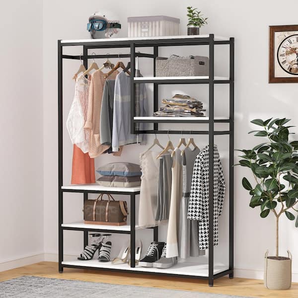 Tribesigns Black Steel Freestanding Clothing Rack | Heavy Duty & Sturdy | 500 lbs Load Capacity | Easy Assembly | Perfect for Small Spaces