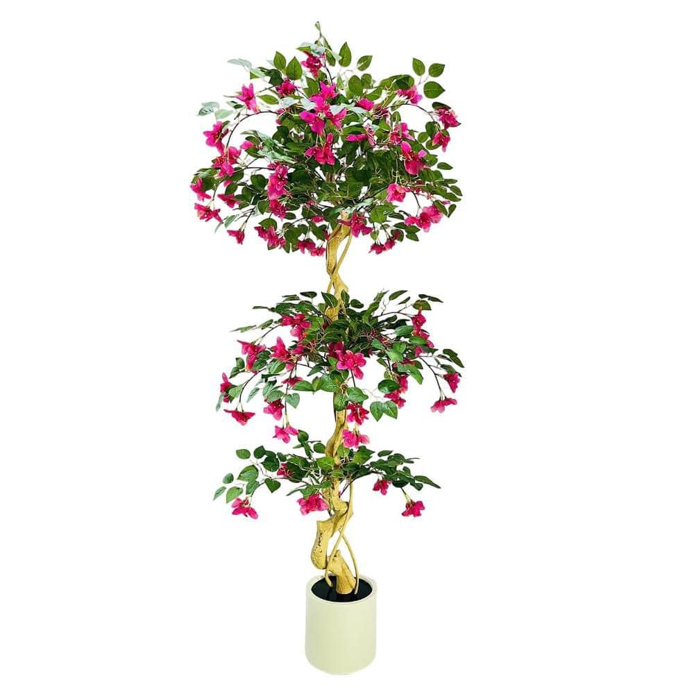 5.9 ft. Artificial Bougainvillea Tree, 180 cm Large Realistic Faux Tree in Pot, with Flowers and Leaves price history on PriceWatchPro