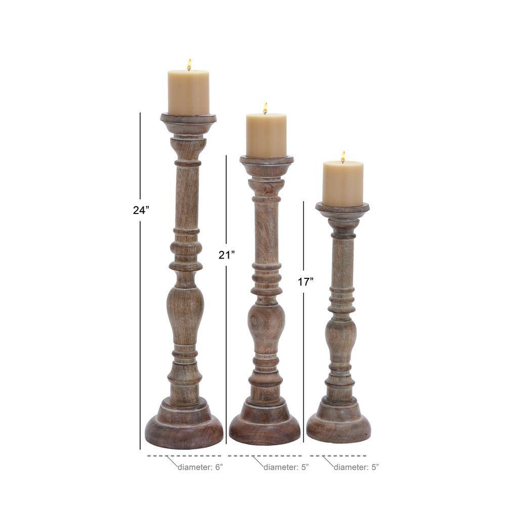 Elegant 24" Tall Wooden Candlestick with Fine Craftsmanship