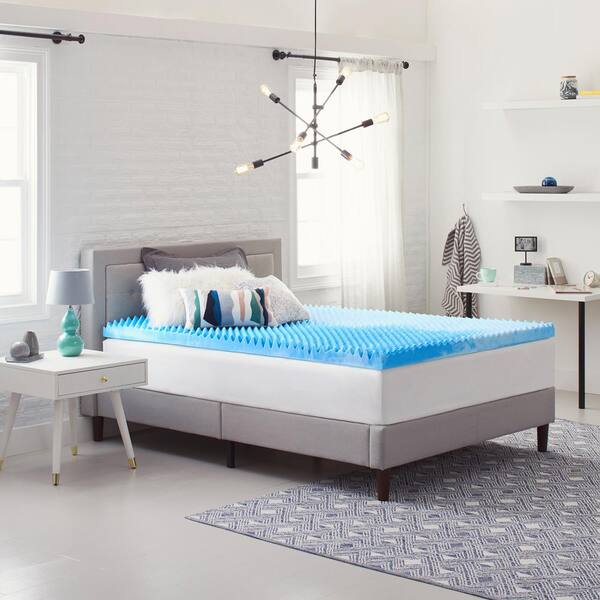 Comfort Revolution Originals 4 In Medium Standard Gel Memory Foam California King Mattress Topper F02 00185 Ck0 The Home Depot Comfort Revolution Originals 4 In, Cal King Bed Topper