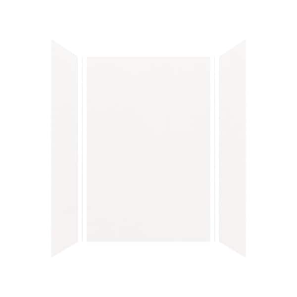 Expressions 36 in. x 48 in. x 72 in. 3-Piece Easy Up Adhesive Alcove Shower Wall Surround in White
