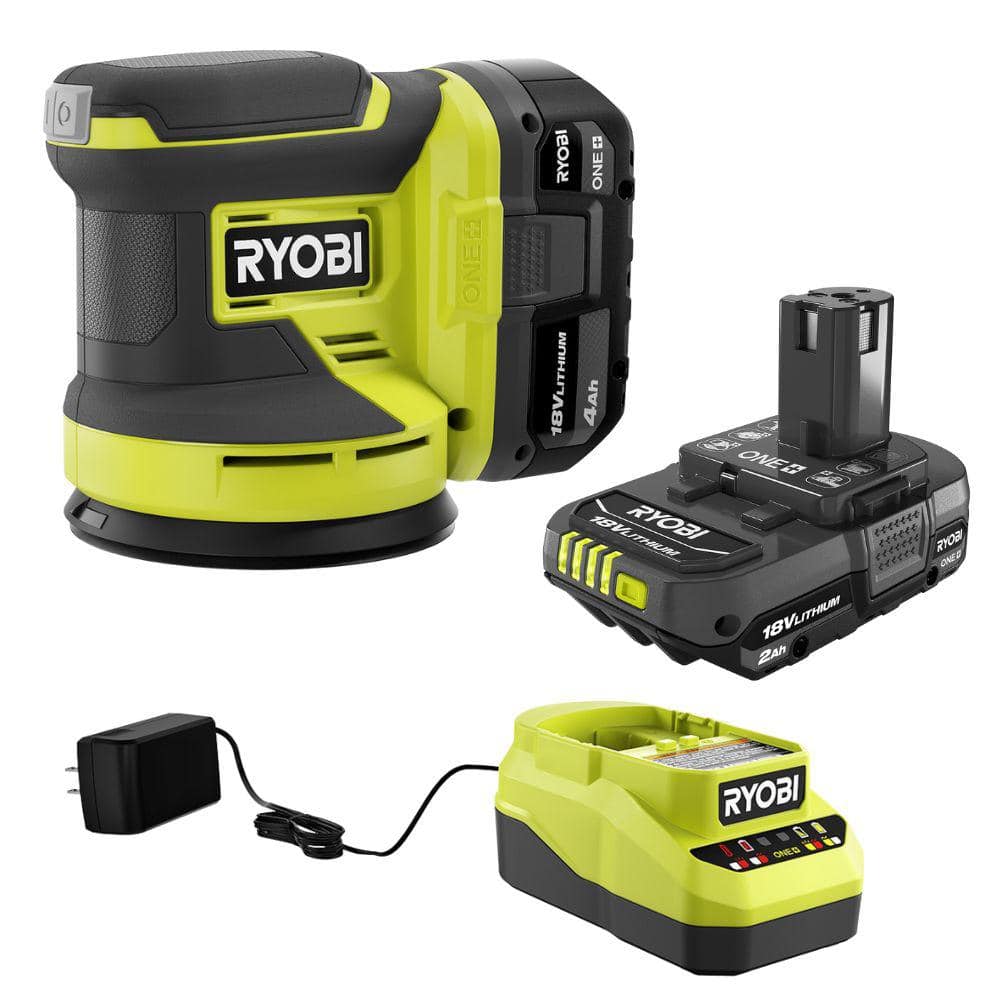 RYOBI ONE+ 18V Cordless 5 in. Random Orbit Sander Kit with 4.0 Ah ...