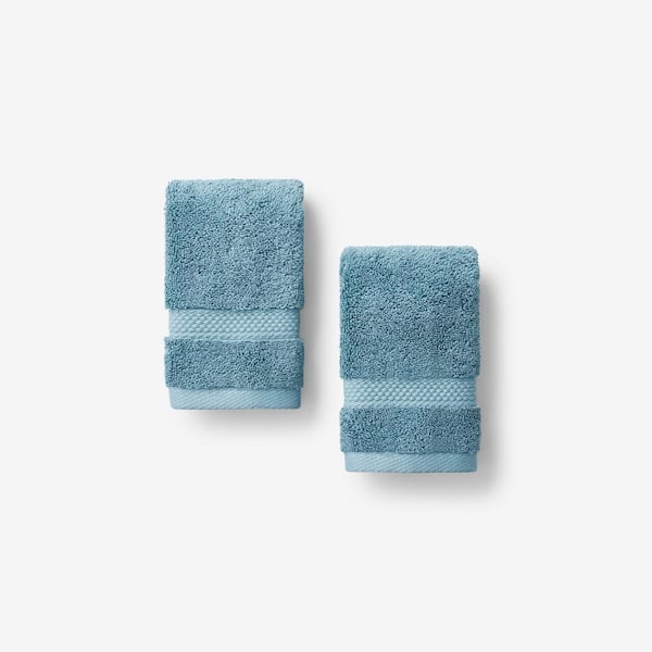 The Company Store Legends Sterling Shore Blue Solid Supima Cotton Wash Cloth (Set of 2)