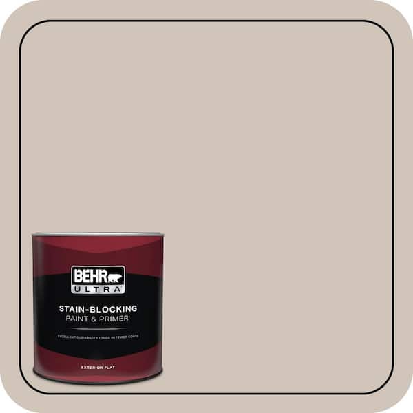 BEHR ULTRA 1 qt. #ICC-89 Gallery Taupe Flat Exterior Paint & Primer