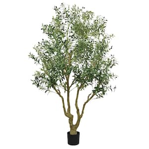 8.2 ft. Artificial Olive Tree in Pot-Highly Realistic, UV Resistant and Odorless Indoor Outdoor Decorative Plant