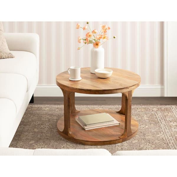 Dahl 28 in. Natural Round Solid Wood Coffee Table