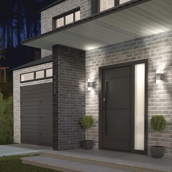 Artika Lenox Chrome Modern 3 CCT Integrated LED Outdoor Hardwired Garage and Porch-Light Lantern Sconce