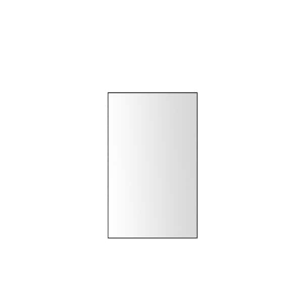 22 in. W x 36 in. H Glossy Black Metal Frame Bathroom Mirror Vanity Mirror with Aluminum Frame,Horizontal/Vertical Mount