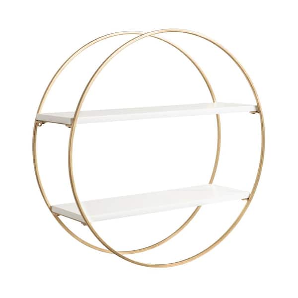 Kate and Laurel Sequoia 24 in. W x 7.5 in. D White MDF Accent Shelf Decorative Wall Shelf