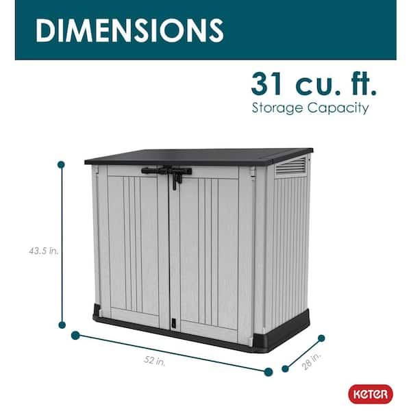 Store-It-Out Prime 4.3 ft. W x 2.3 ft. D Durable Resin Plastic Storage Shed with Flooring Grey (10 sq. ft.)