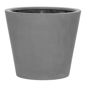 Bucket Medium 20 in. Tall Grey Fiberstone Indoor Outdoor Modern Round Planter