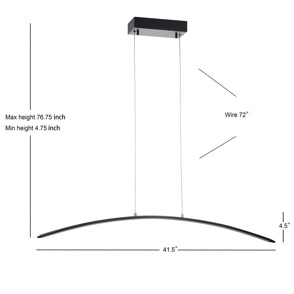 Roxanna 41.5" Black LED Linear Pendant Light