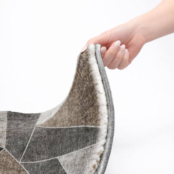 Dream Shag Premium Machine Washable Abstract ADS636 Chocolate 8 ft. x 10 ft. Area Rug