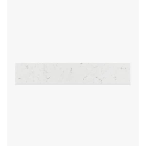 ARIEL 21 in. Carrara White Quartz Vanity Sidesplash in White