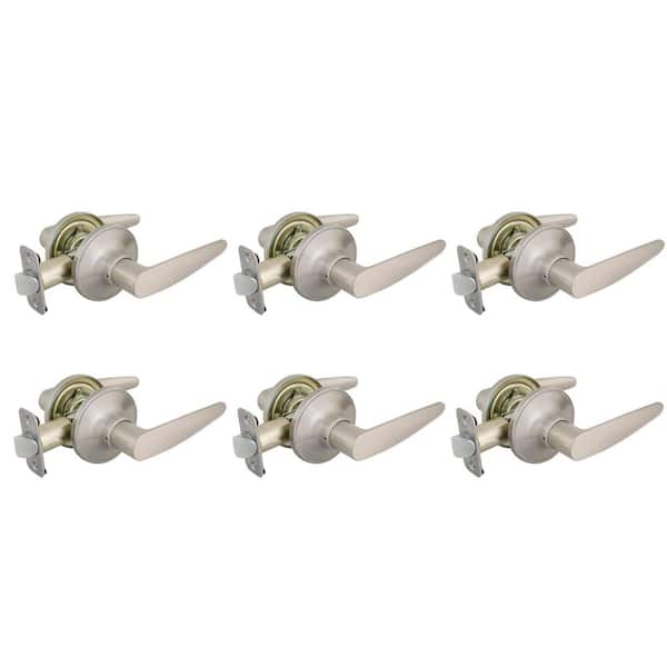 Defiant Straight Satin Nickel Hall/Closet Door Lever (6-Pack