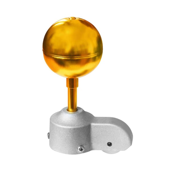 Stationary 2 in. Cast Aluminum Flagpole Truck Nylon Pulley Gold Ball Topper Heavy Duty Flag Pole Accessory