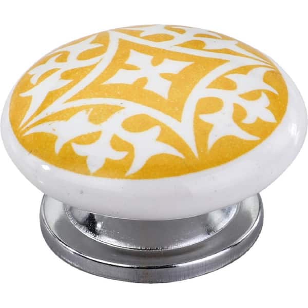 Mascot Hardware Spiky Flower 1-3/5 in. Yellow Cabinet Knob