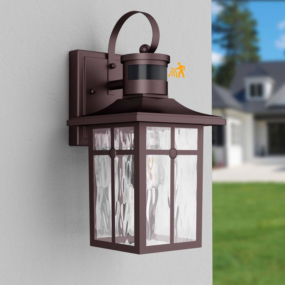 13 in. 1-Light Bronze Modern Aluminum Motion Sensor ETL Outdoor Sconces No Bulbs Included price history on PriceWatchPro