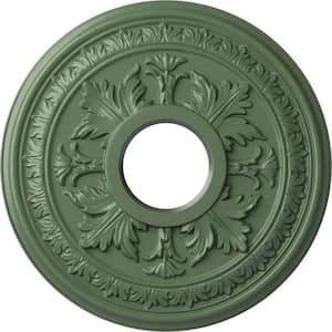 1-1/2" x 15-3/8" x 15-3/8" Polyurethane Baltimore Ceiling, Hand-Painted Athenian Green