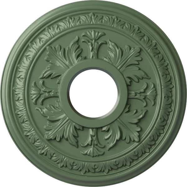 Ekena Millwork 1-1/2" x 15-3/8" x 15-3/8" Polyurethane Baltimore Ceiling, Hand-Painted Athenian Green