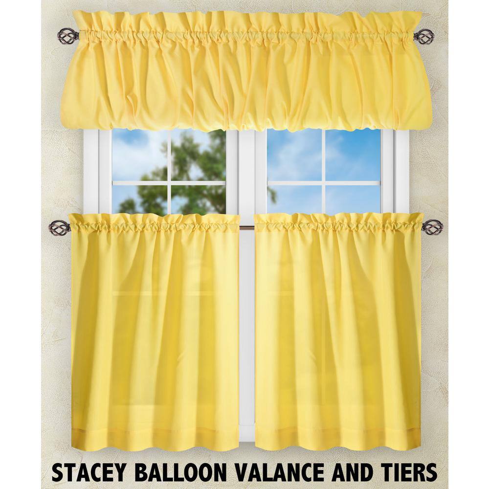Yellow Textured Fabric Balloon Valance with Rod Pocket