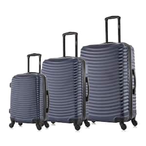 Adly Lightweight Hardside Spinner Blue 3-Piece Luggage set 20 in. x 24 in. x 28 in.