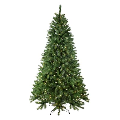 7.5 ft. Pre-Lit Multi-Function LED Basset Pine Artificial Christmas Tree, Dual Lights