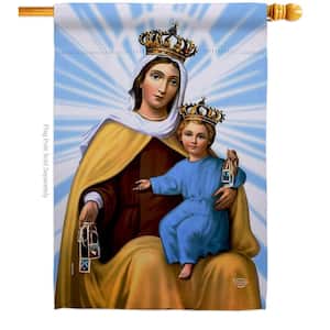 28 in. x 40 in. Our Lady of Mount Carmel Religious House Flag Double-Sided Decorative Vertical Flags