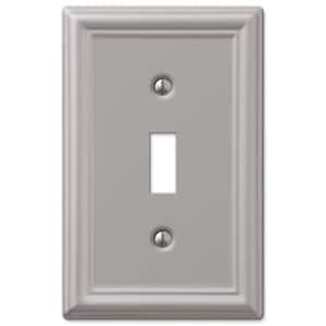 Ascher 1-Gang Brushed Nickel Toggle Stamped Steel Wall Plate