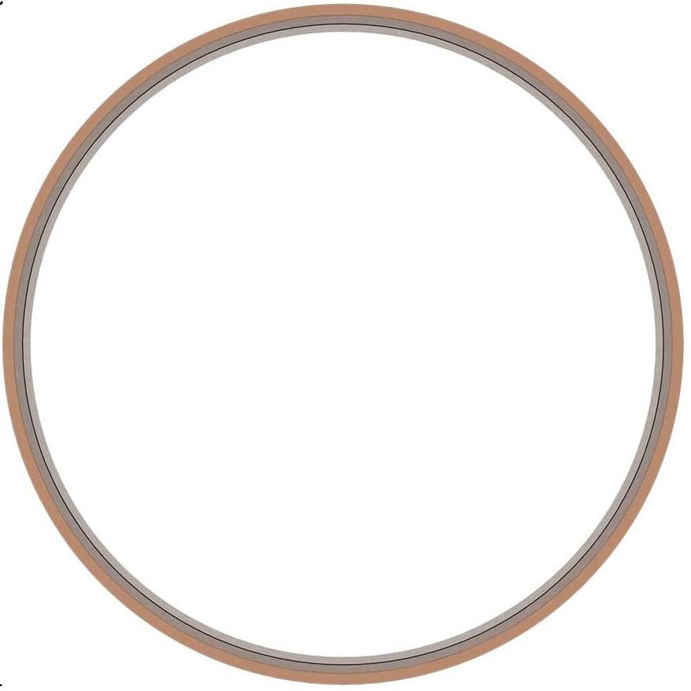 Brown 24 in. W x 24 in. H Modern Round Wood Framed Mirror