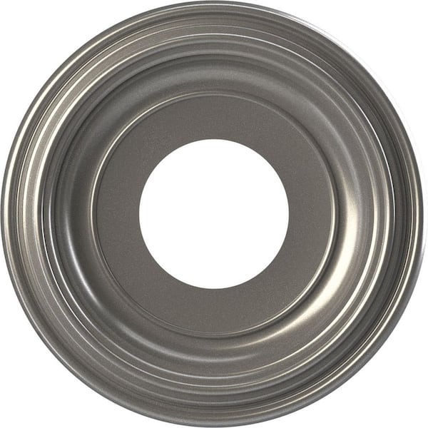 10 in. O.D. x 3-1/2 in. I.D. x 1-1/8 in. P Traditional Thermoformed PVC Ceiling Medallion in Aged Dark Steel