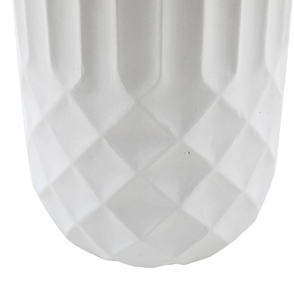 White 24-Inch Tall Round MgO Indoor/Outdoor Planter