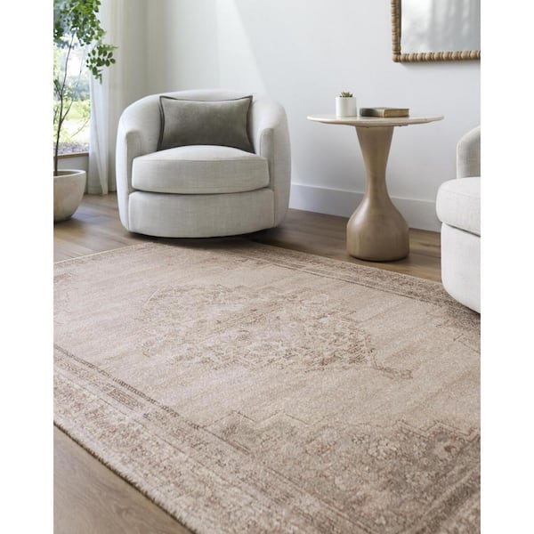 Galey Alix Luciana III Beige 5 ft. x 7 ft. 6 in. Traditional Medallion Area Rug