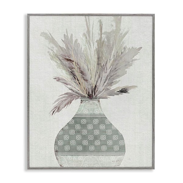 Stupell Industries Boho Wheat in Vase by Susan Jill Gray Framed Nature Giclee Art Print 20 in. x 16 in.
